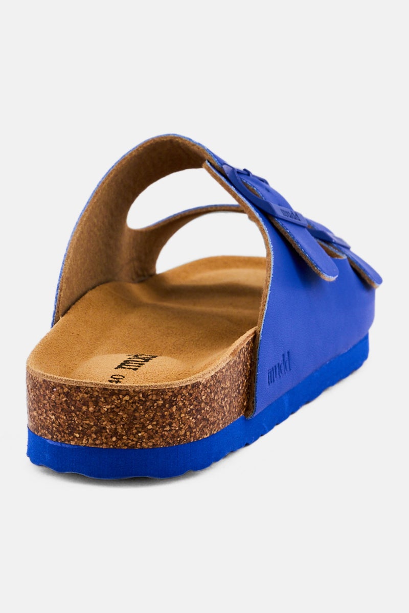 Mudd Women Adjustable Buckle Two Strap Sandals, Blue - Image 3